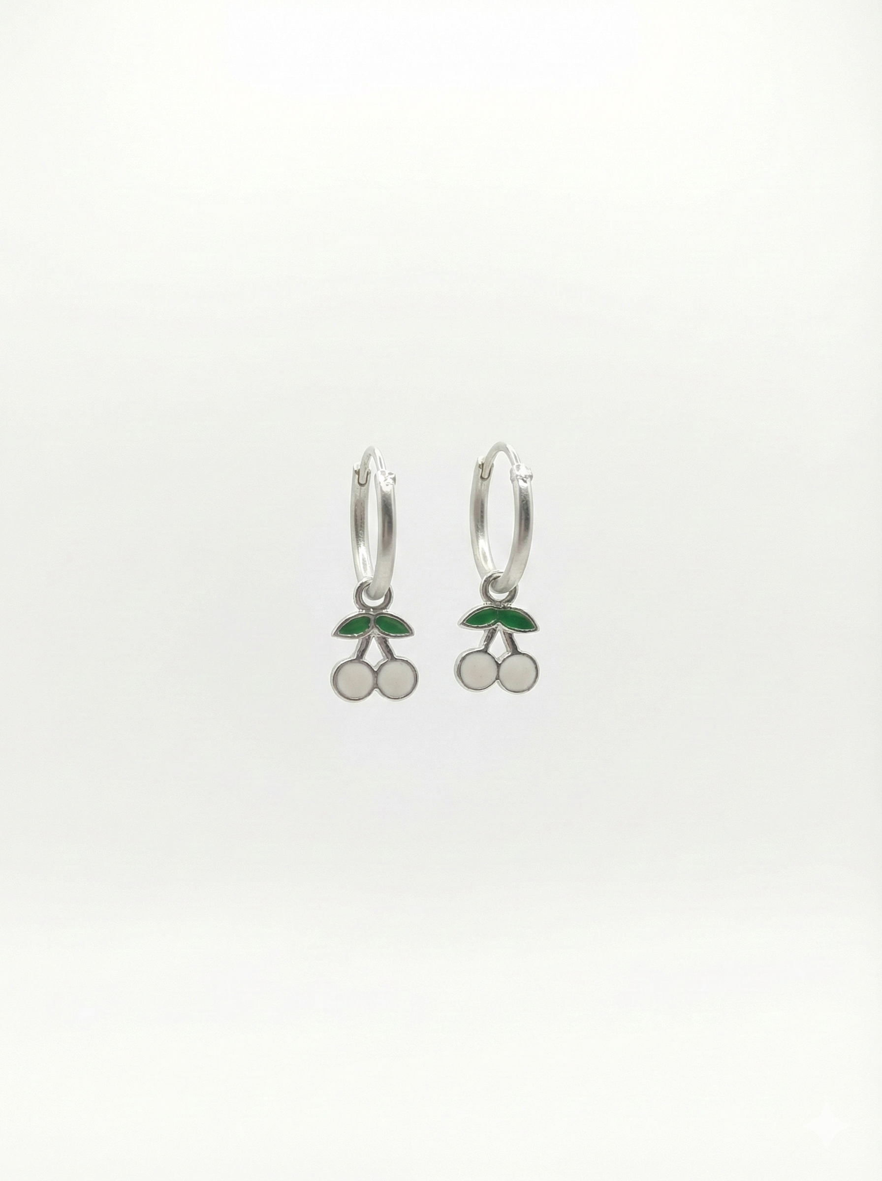 925 Sterling Silver Cherry Kids Hoop Earrings | BlissWish
