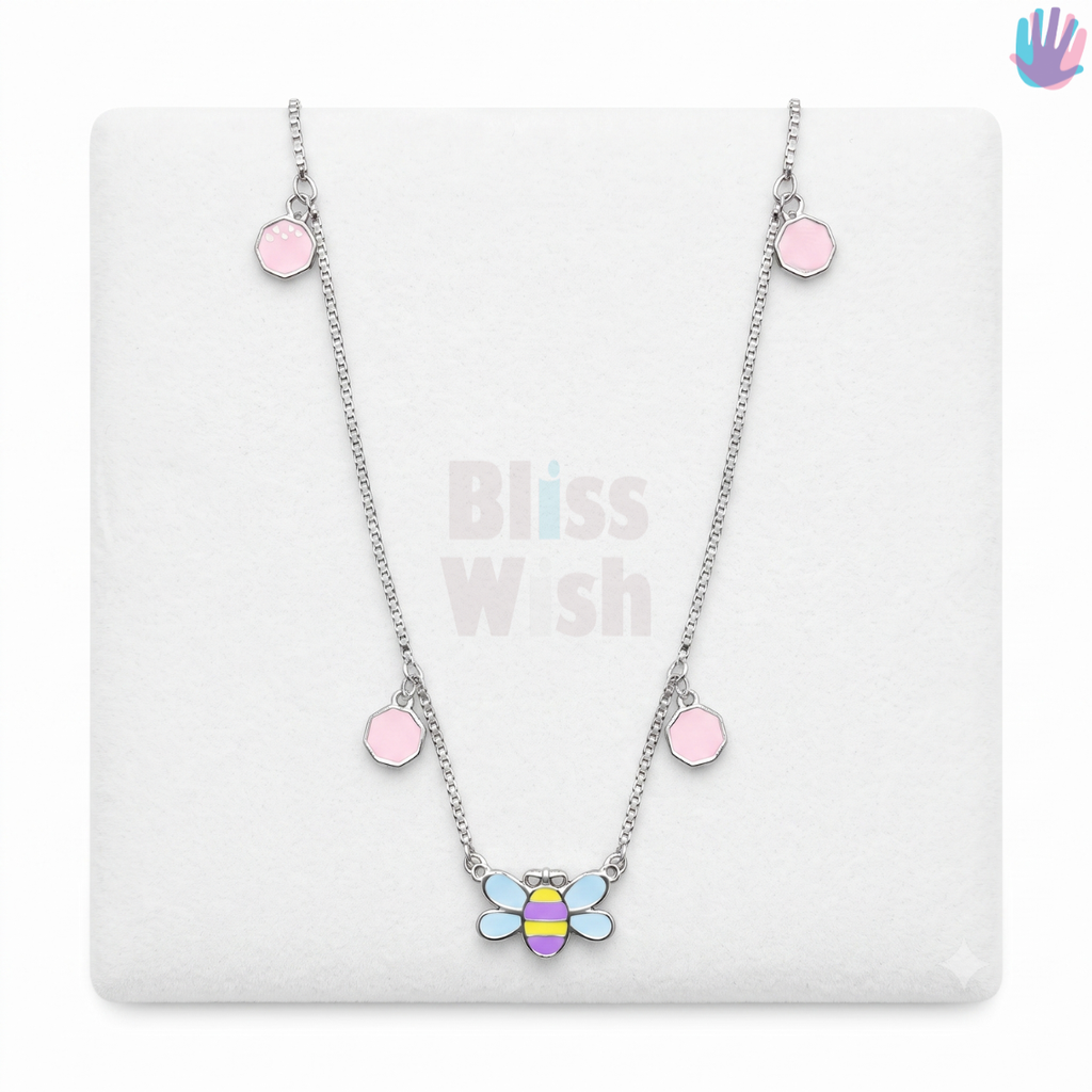 925 Sterling Silver Bee Kids Necklace | BlissWish