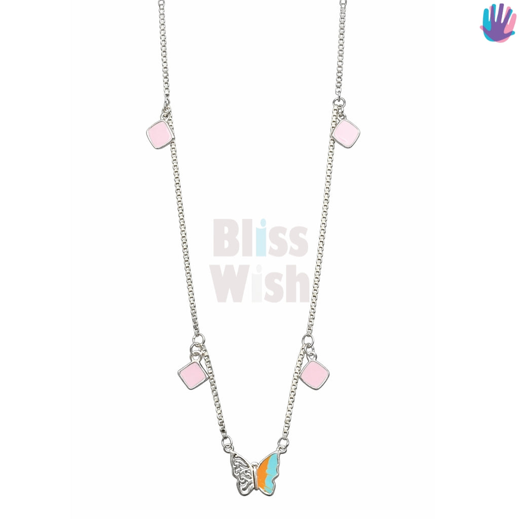 925 Sterling Silver Butterfly half Kids Necklace | BlissWish