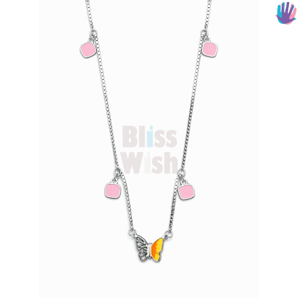 925 Sterling Silver Butterfly half Kids Necklace | BlissWish