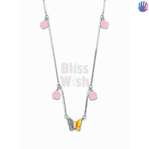 925 Sterling Silver Butterfly half Kids Necklace | BlissWish