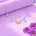 925 Sterling Silver Orange Butterfly Kids Necklace | BlissWish