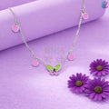 925 Sterling Silver Green Butterfly Kids Necklace | BlissWish