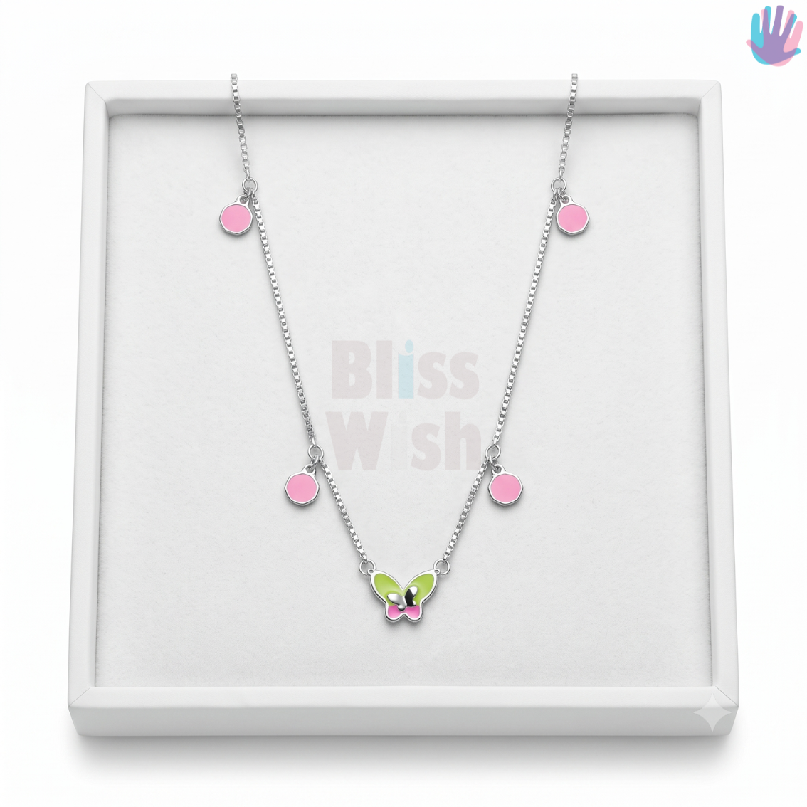 925 Sterling Silver Green Butterfly Necklace | BlissWish