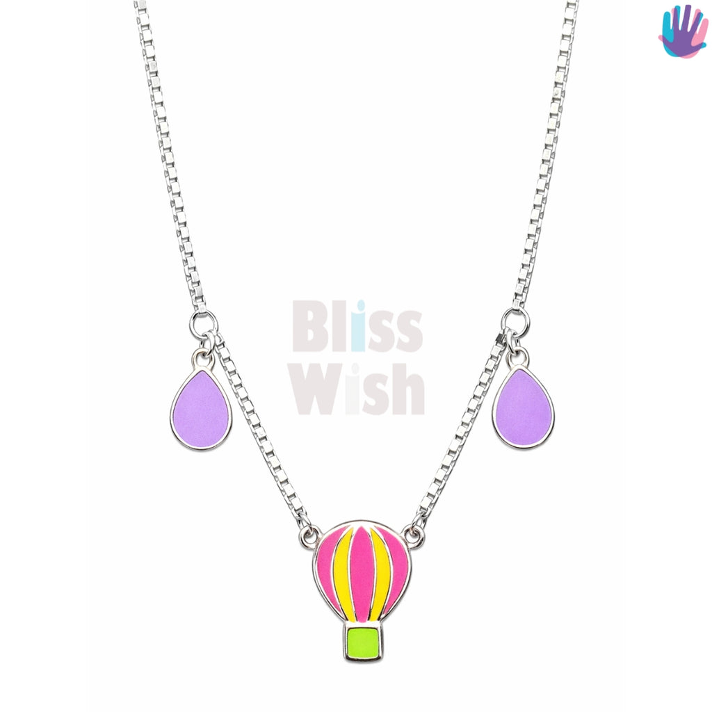925 Sterling Silver Baloon Kids Necklace | BlissWish
