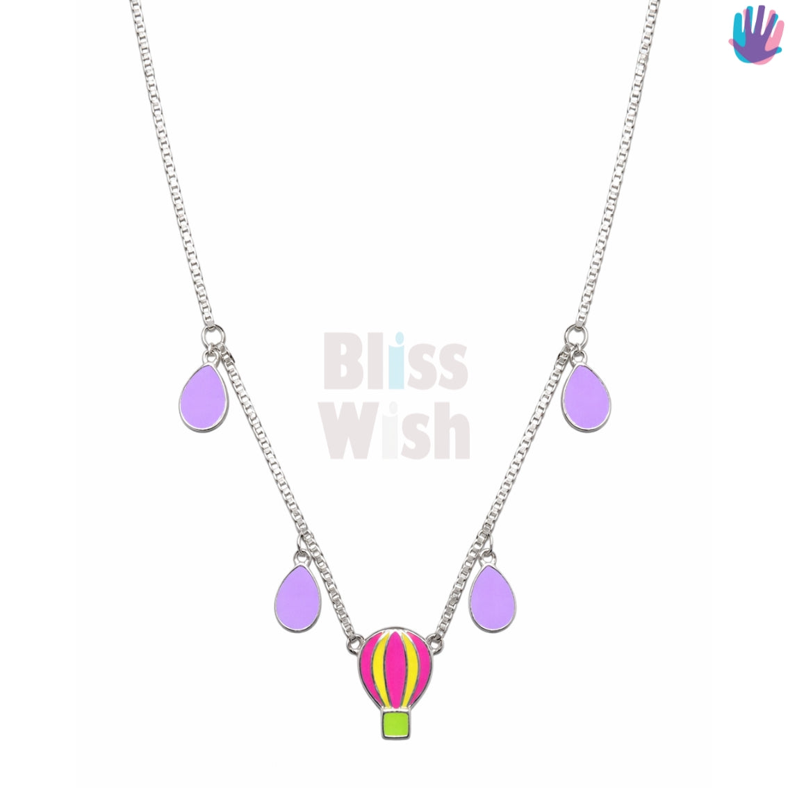 925 Sterling Silver Baloon Kids Necklace | BlissWish