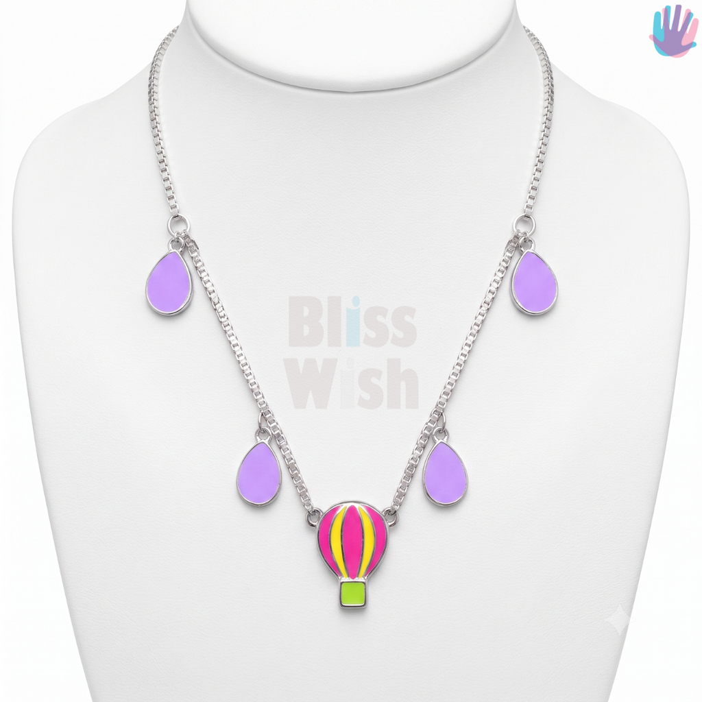 925 Sterling Silver Baloon Necklace | BlissWish