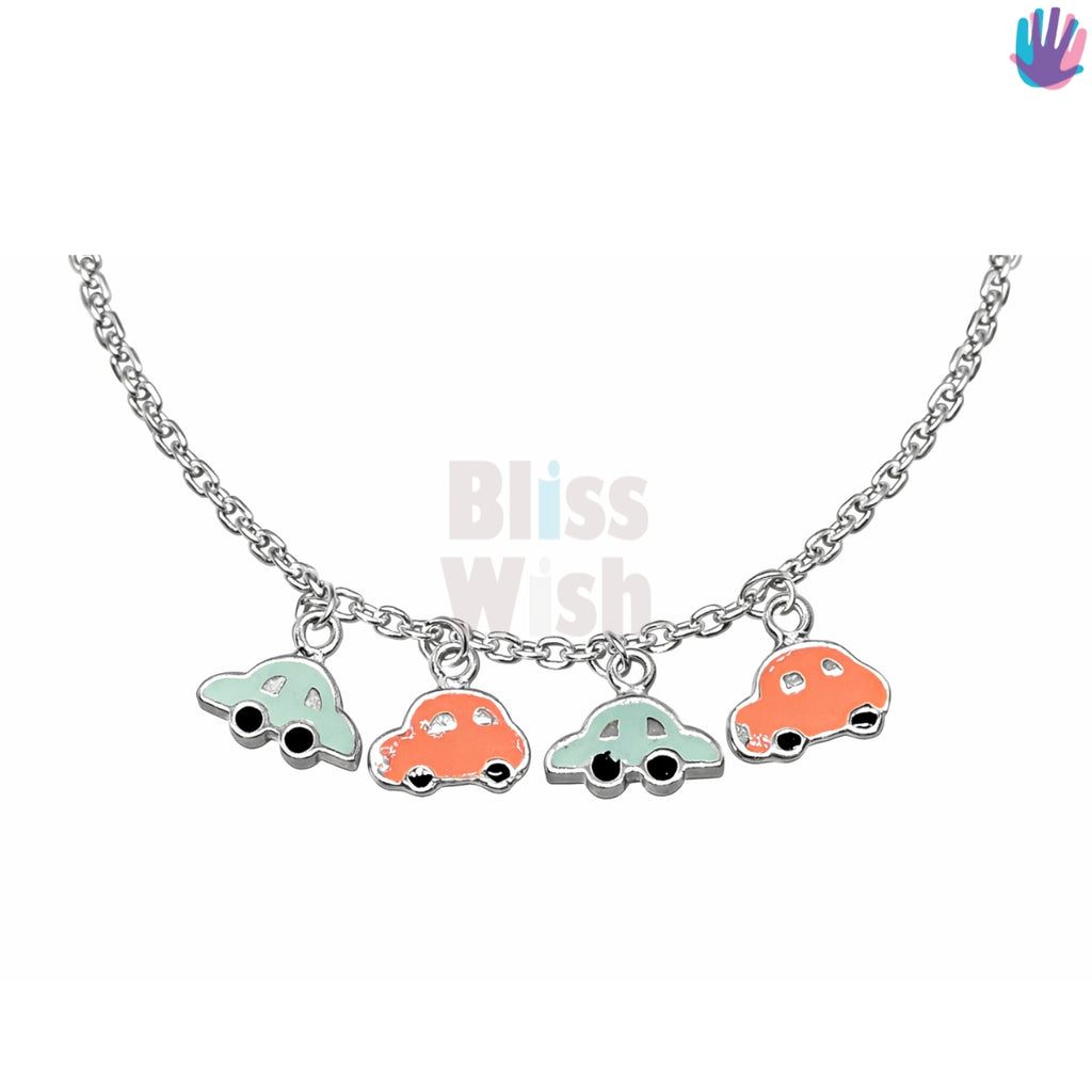 925 Sterling Silver Cars Light colored Kids Bracelet or Anklet | BlissWish