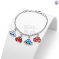 925 Sterling Silver Cars Blue and Red Kids Bracelet or Anklets | BlissWish