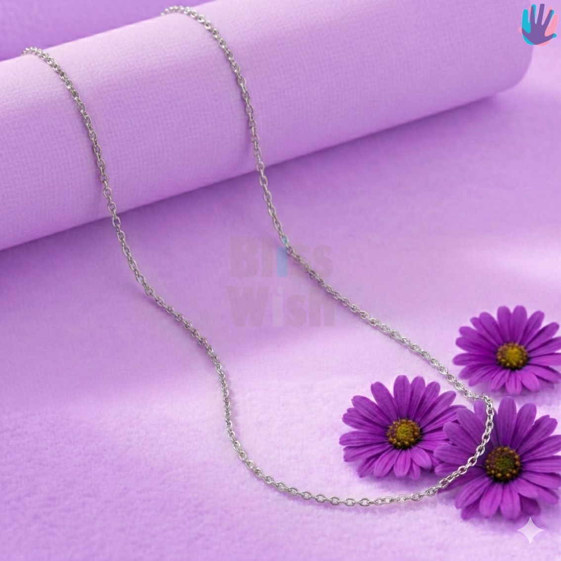 925 Sterling Silver Cable Kids Rhodium Chain | BlissWish