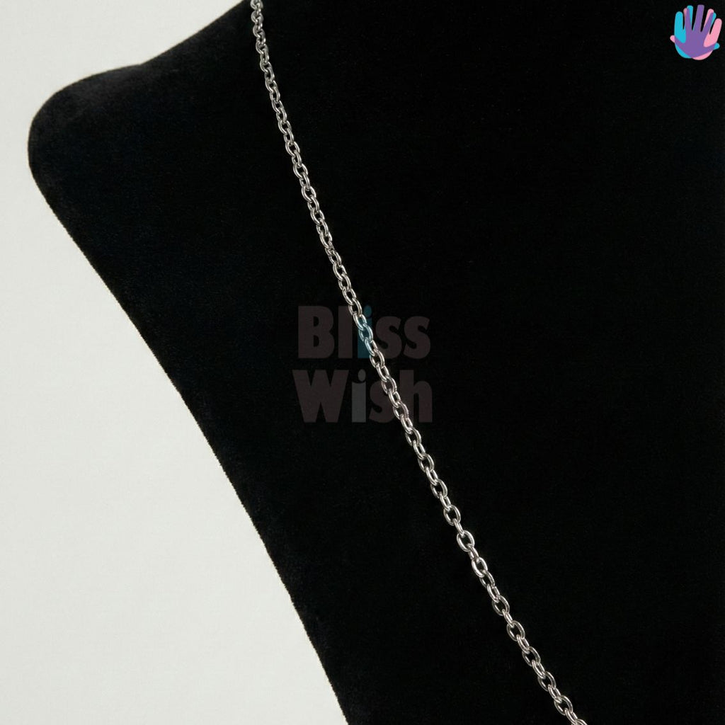 925 Sterling Silver Cable Kids Rhodium Chain | BlissWish