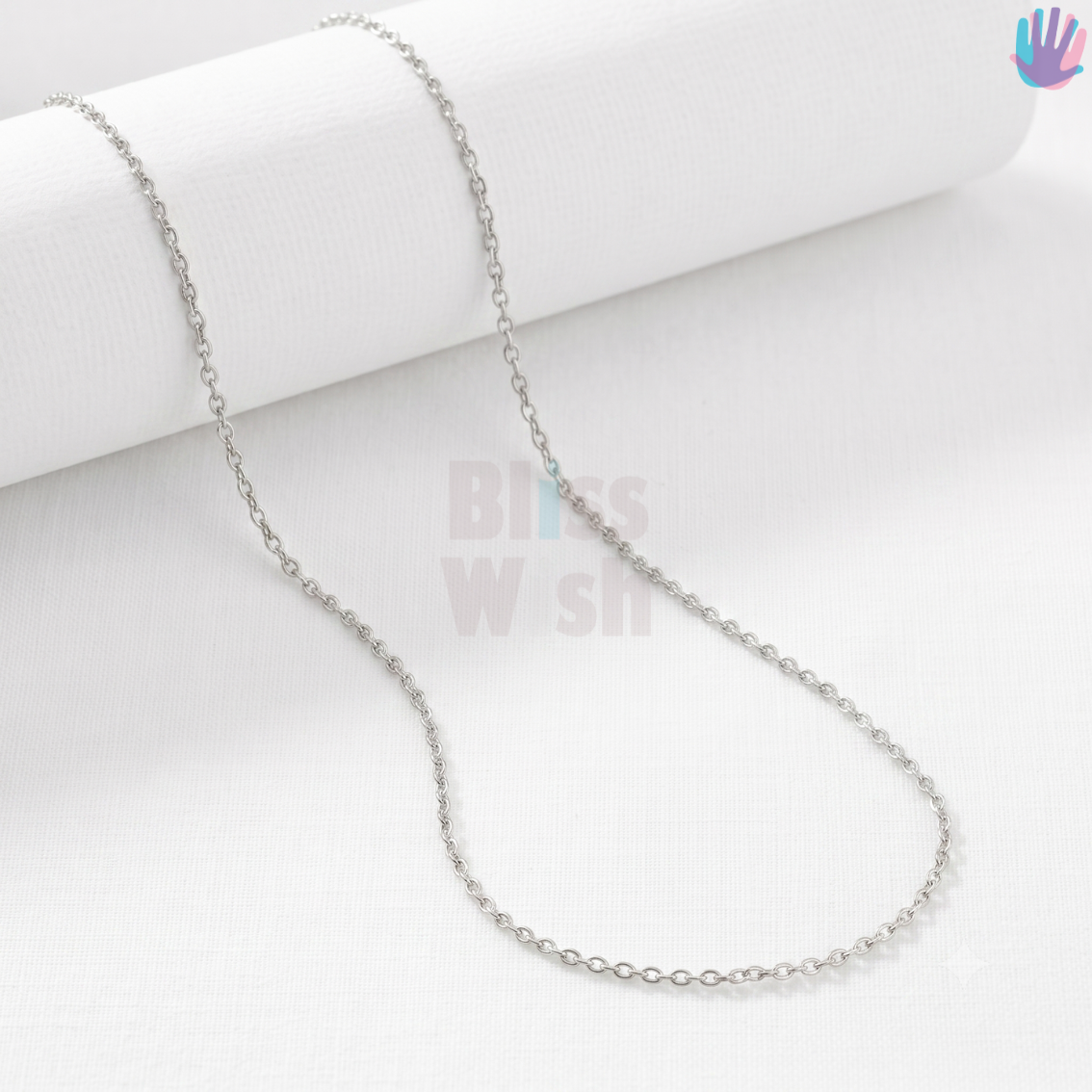 925 Sterling Silver Cable Rhodium Chain | BlissWish