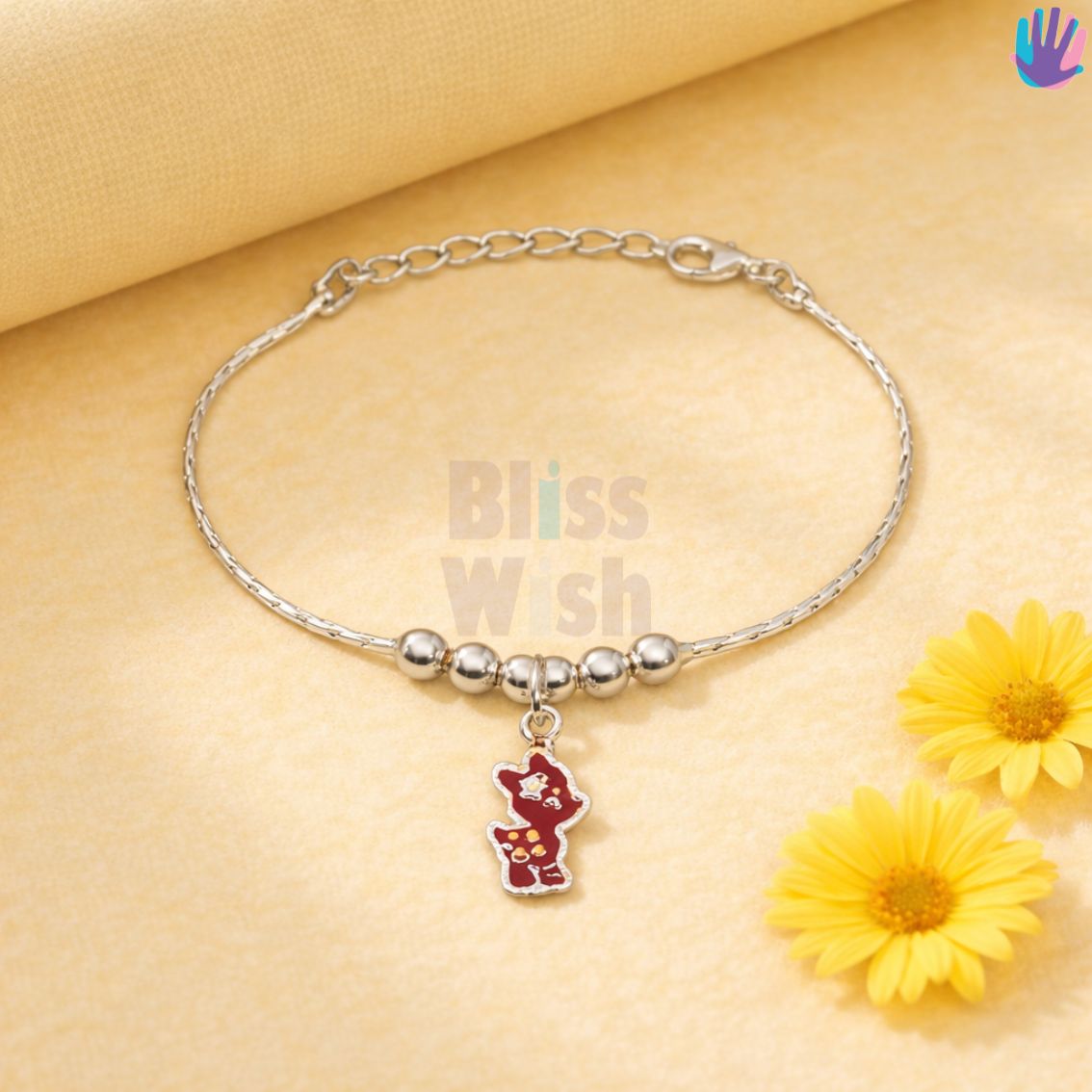 925 Sterling Silver Deer Kids Bracelet or Anklet | BlissWish