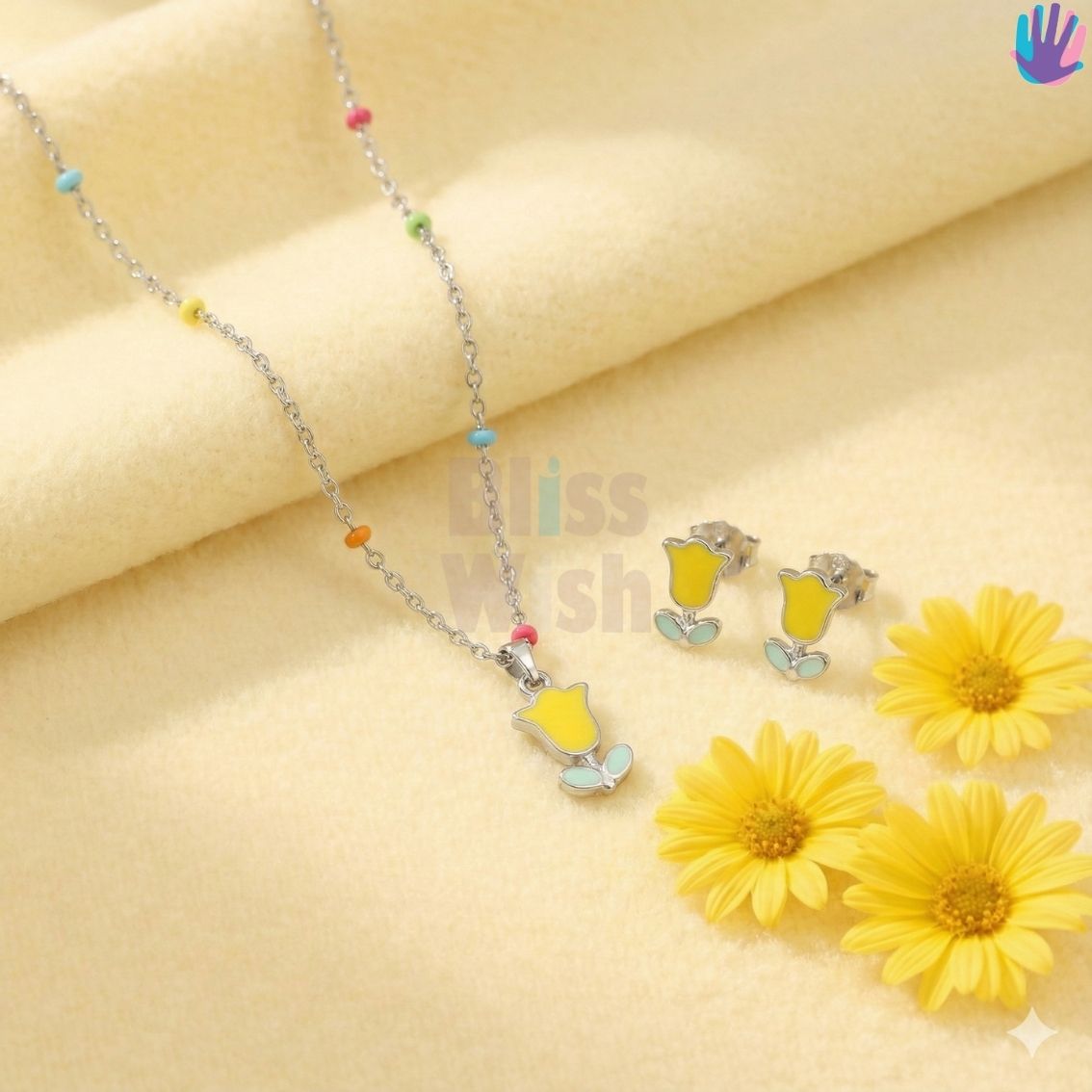 925 Sterling Silver Flower Kids Jewelry Set | BlissWish