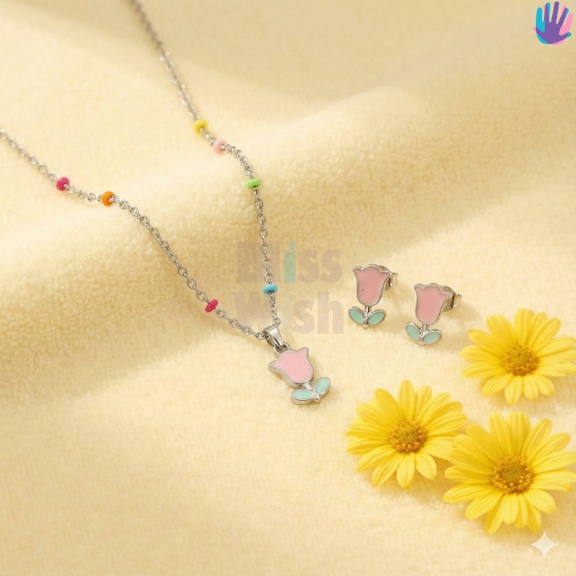 925 Sterling Silver Flower Kids Jewelry Set | BlissWish