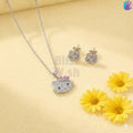 925 Sterling Silver Kitty Kids Jewelry Set | BlissWish