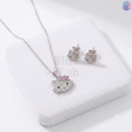 925 Sterling Silver Kitty Jewelry Set | BlissWish