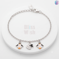 925 Sterling Silver White Penguin Kids Bracelet or Anklet | BlissWish