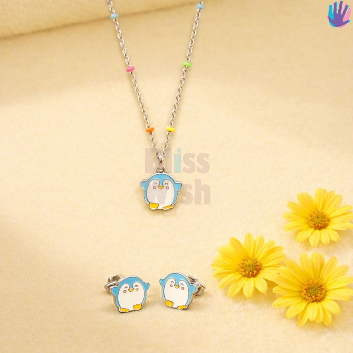 925 Sterling Silver Penguin Kids Jewelry Set | BlissWish