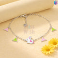 925 Sterling Silver Rabbit Pink Kids Bracelet or Anklet | BlissWish