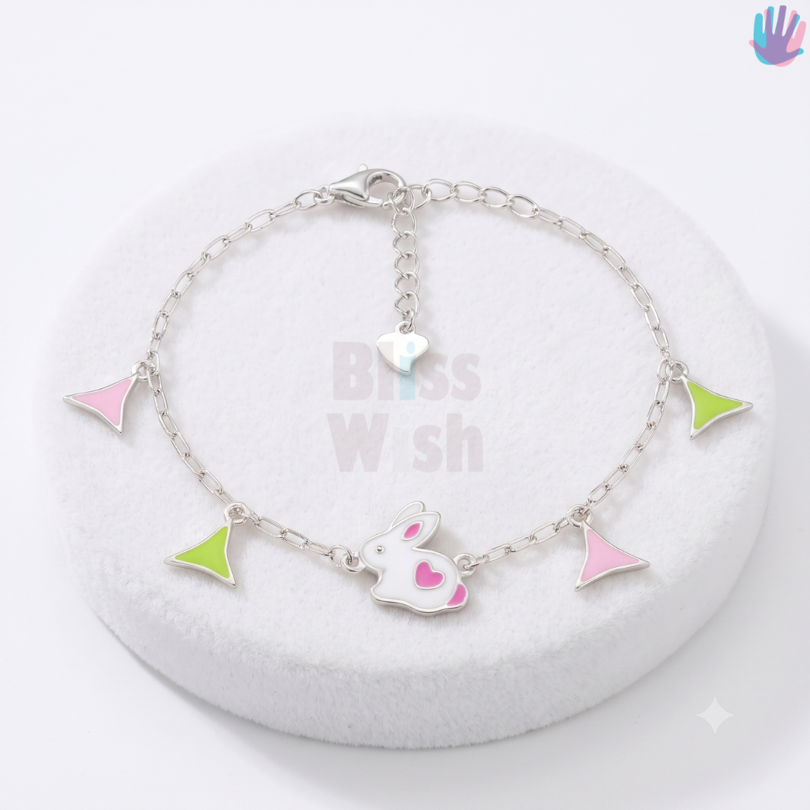 925 Sterling Silver Rabbit Pink Bracelet or Anklet | BlissWish
