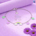 925 Sterling Silver Purple Rainbow Kids Bracelet or Anklet | BlissWish
