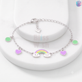 925 Sterling Silver Purple Rainbow Bracelet or Anklet | BlissWish