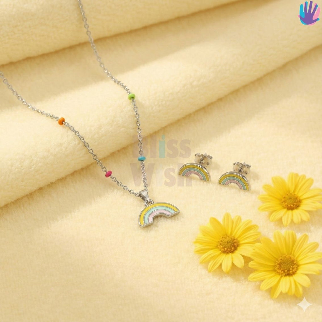 925 Sterling Silver Rainbow Jewelry Set | BlissWish | Gifting