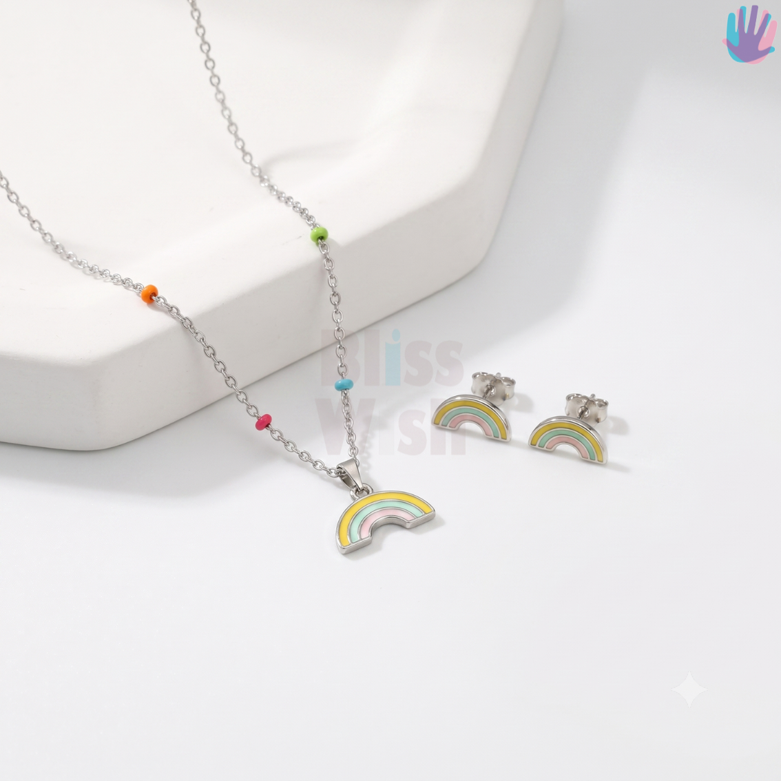 925 Sterling Silver Rainbow Jewelry Set | BlissWish | Gifting