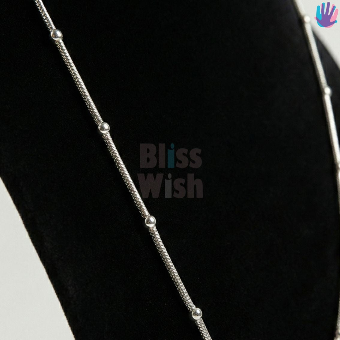 925 Sterling Silver Snake with ball Kids Rhodium Chain | BlissWish