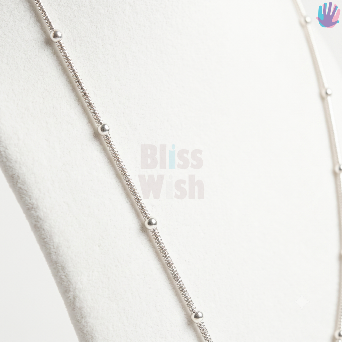 925 Sterling Silver Snake with ball Rhodium Chain | BlissWish