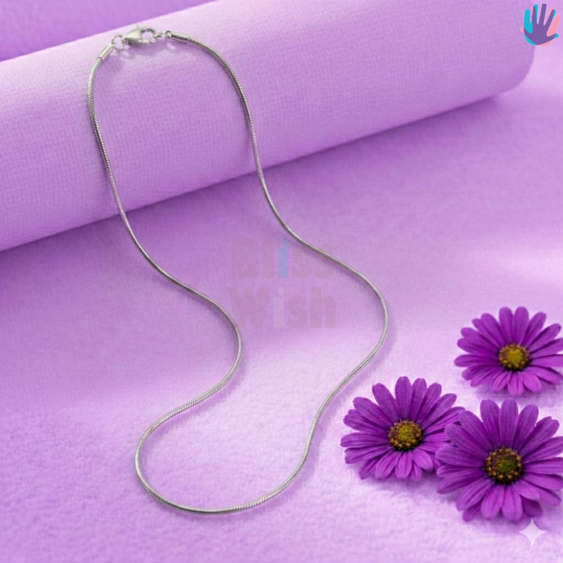 925 Sterling Silver Snake Kids Rhodium Chain | BlissWish