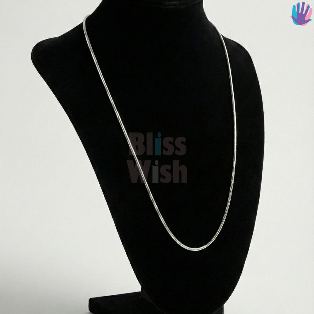 925 Sterling Silver Snake Kids Rhodium Chain | BlissWish