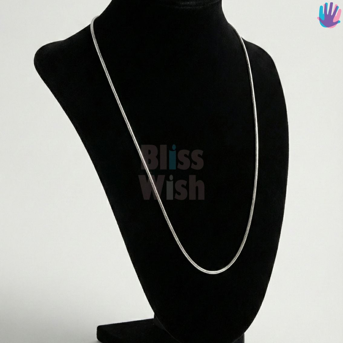925 Sterling Silver Snake Kids Rhodium Chain | BlissWish