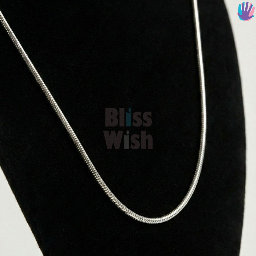 925 Sterling Silver Snake Kids Rhodium Chain | BlissWish