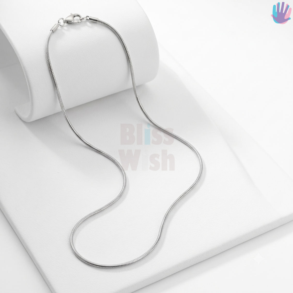 925 Sterling Silver Snake Rhodium Chain | BlissWish