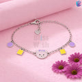 925 Sterling Silver Pink Teddy Kids Bracelet or Anklet | BlissWish