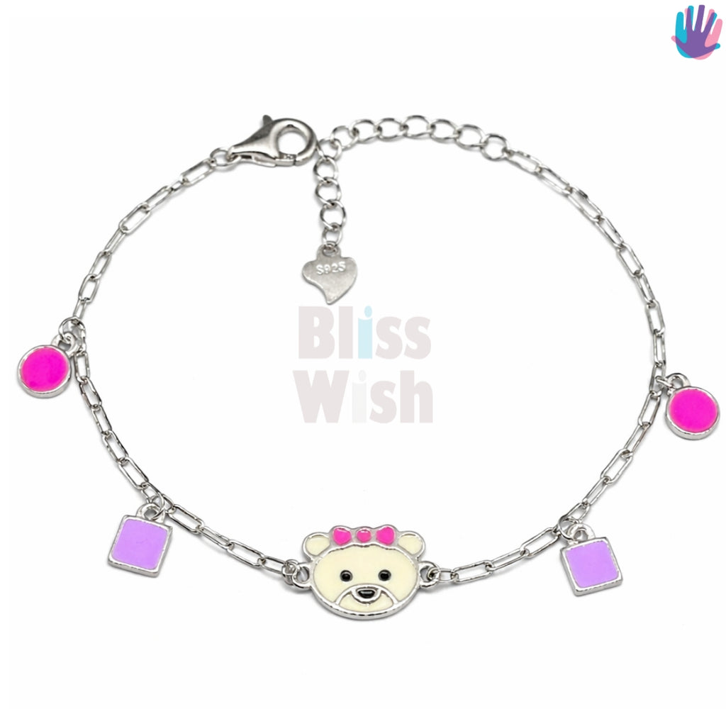 925 Sterling Silver Yellow Teddy Kids Bracelet or Anklet | BlissWish