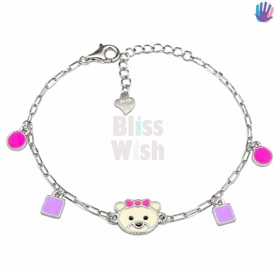 925 Sterling Silver Yellow Teddy Kids Bracelet or Anklet | BlissWish