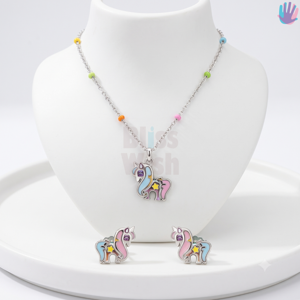 925 Sterling Silver Unicorn Jewelry Set | BlissWish