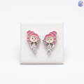 925 Sterling Silver Girl with Stones Ear Studs | BlissWish