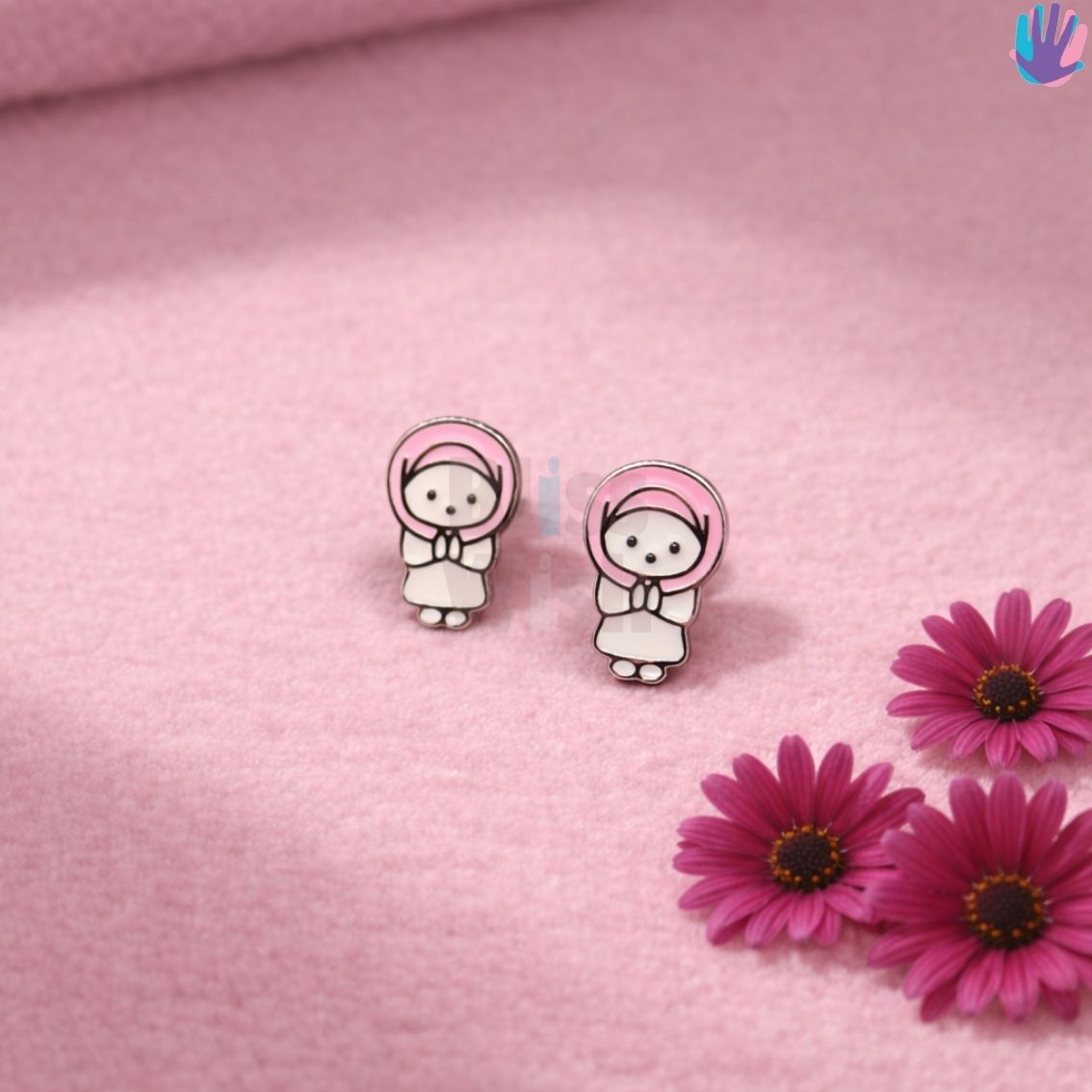 925 Sterling Silver Girl without Stone Kids Ear Studs | BlissWish
