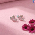 925 Sterling Silver Girl with top and bottom Stones Kids Ear Studs | BlissWish