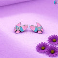 925 Sterling Silver Butterfly Kids Latch Back (Bali) Earrings | BlissWish