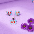 925 Sterling Silver Butterfly with Center Stone Kids Jewelry Combo | BlissWish