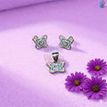 925 Sterling Silver Butterfly with Center Stone Kids Jewelry Combo | BlissWish