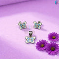 925 Sterling Silver Butterfly with Center Stone Kids Jewelry Combo | BlissWish