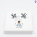 925 Sterling Silver Butterfly with Center Stone Jewelry Combo | BlissWish