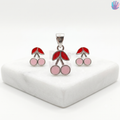925 Sterling Silver Cherry with leaves Jewelry Combo | BlissWish