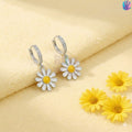 925 Sterling Silver Daisy Petals Kids Hoop Earrings | BlissWish